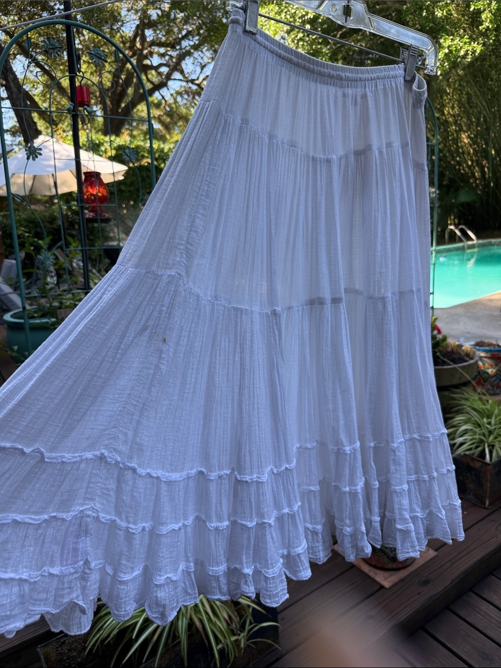 Classic White Tiered semi sheer Skirt by